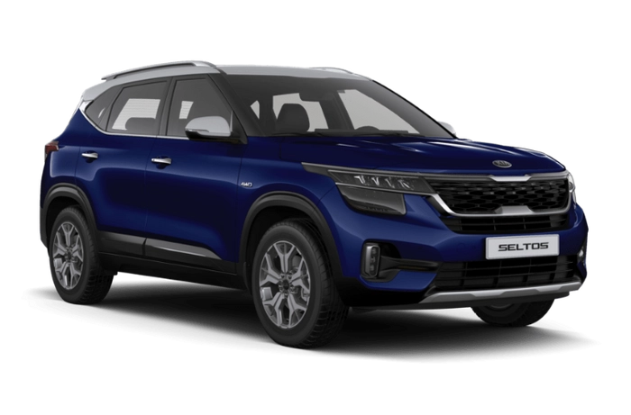 KIA Seltos Dark Ocean Blue / Clear White